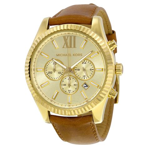 leather michael kors watch